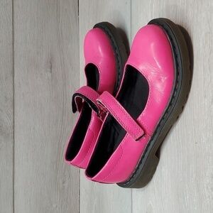 Dr.Martens Kids Girls Pink Tractor Platform Chunky Clogs Loafer shoes sz 2